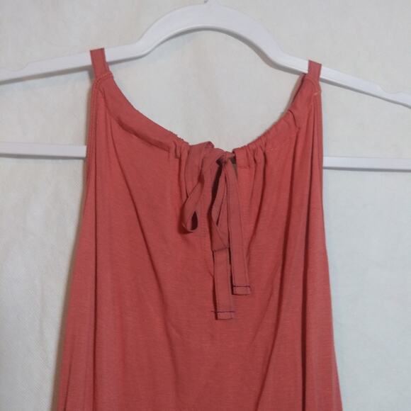 Anthropologie One September Taren Halter Tank Top Flowy Coral Embroidery Size S - Picture 7 of 8